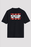 Bitcoin Baskılı Unisex Siyah Oversize Tişört - Tshirt