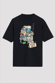 Bitcoin Baskılı Unisex Siyah Oversize Tişört - Tshirt