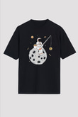 Bitcoin Baskılı Unisex Siyah Oversize Tişört - Tshirt