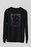 Bitcoin Baskılı Unisex Siyah Sweatshirt