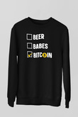 Bitcoin Baskılı Unisex Siyah Sweatshirt