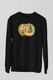 Bitcoin Baskılı Unisex Siyah Sweatshirt