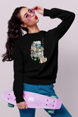 Bitcoin Baskılı Unisex Siyah Sweatshirt
