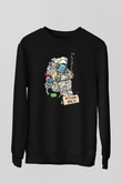 Bitcoin Baskılı Unisex Siyah Sweatshirt
