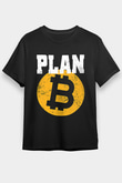 Bitcoin Baskılı Unisex Siyah Tişört - Tshirt