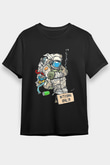Bitcoin Baskılı Unisex Siyah Tişört - Tshirt