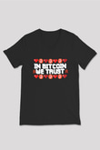 Bitcoin Baskılı Unisex Siyah V Yaka Tişört - Tshirt