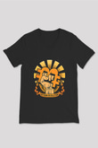 Bitcoin Baskılı Unisex Siyah V Yaka Tişört - Tshirt