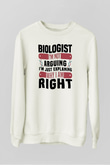 Biyolog Beyaz Unisex Sweatshirt