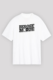 Biyoloji Baskılı Unisex Oversize Beyaz Tişört - Tshirt