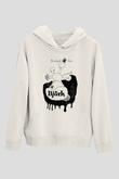 Björk Baskılı Beyaz Unisex Hoodie