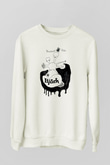 Björk Baskılı Beyaz Unisex Sweatshirt
