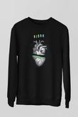 Björk Baskılı Unisex Siyah Sweatshirt