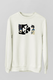 Black Clover Baskılı Beyaz Unisex Sweatshirt