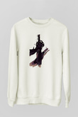 Black Clover Baskılı Beyaz Unisex Sweatshirt