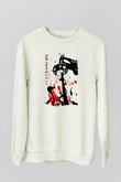 Black Clover Baskılı Beyaz Unisex Sweatshirt