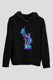 Black Clover Baskılı Unisex Siyah Hoodie