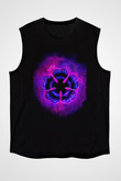 Black Clover Baskılı Unisex Siyah Kolsuz Tişört - Tshirt