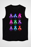 Black Clover Baskılı Unisex Siyah Kolsuz Tişört - Tshirt