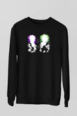 Black Clover Baskılı Unisex Siyah Sweatshirt