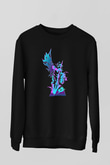 Black Clover Baskılı Unisex Siyah Sweatshirt