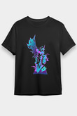 Black Clover Baskılı Unisex Siyah Tişört - Tshirt