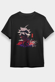 Black Clover Baskılı Unisex Siyah Tişört - Tshirt