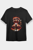 Black Clover Baskılı Unisex Siyah Tişört - Tshirt