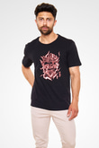Black Clover Baskılı Unisex Siyah Tişört - Tshirt