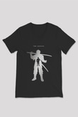 Black Clover Baskılı Unisex Siyah V Yaka Tişört - Tshirt
