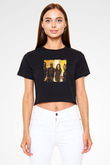 Black Eyed Peas Baskılı Crop Top Siyah Kadın Tişört