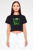 Black Eyed Peas Baskılı Crop Top Siyah Kadın Tişört