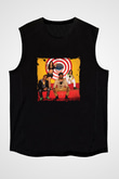 Black Eyed Peas Baskılı Unisex Siyah Kolsuz Tişört