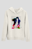 Black Eyed Peas Beyaz Unisex Kapüşonlu Sweatshirt