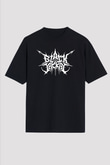 Black Jackal Baskılı Unisex Siyah Oversize Tişört - Tshirt
