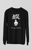 Black Jackal Baskılı Unisex Siyah Sweatshirt