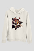 Black Mamba Baskılı Beyaz Unisex Kapüşonlu Sweatshirt