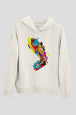 Black Mamba Baskılı Beyaz Unisex Kapüşonlu Sweatshirt