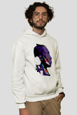 Black Mamba Baskılı Beyaz Unisex Kapüşonlu Sweatshirt