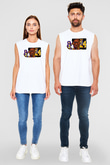 Black Mamba Baskılı Beyaz Unisex Kolsuz Tişört - Tshirt