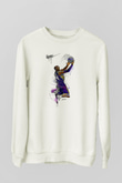 Black Mamba Baskılı Beyaz Unisex Sweatshirt