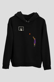 Black Mamba Baskılı Unisex Siyah Kapüşonlu Sweatshirt