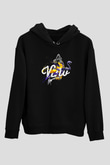 Black Mamba Baskılı Unisex Siyah Kapüşonlu Sweatshirt