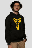 Black Mamba Baskılı Unisex Siyah Kapüşonlu Sweatshirt