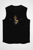Black Mamba Baskılı Unisex Siyah Kolsuz Tişört - Tshirt