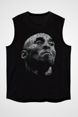 Black Mamba Baskılı Unisex Siyah Kolsuz Tişört - Tshirt
