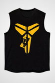Black Mamba Baskılı Unisex Siyah Kolsuz Tişört - Tshirt