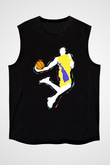 Black Mamba Baskılı Unisex Siyah Kolsuz Tişört - Tshirt