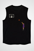 Black Mamba Baskılı Unisex Siyah Kolsuz Tişört - Tshirt