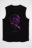 Black Mamba Baskılı Unisex Siyah Kolsuz Tişört - Tshirt